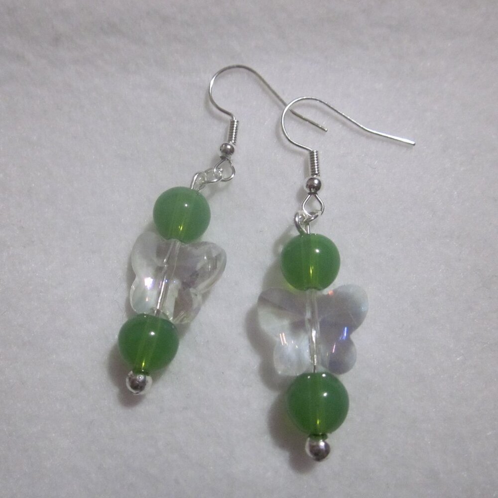 Green Butterfly Earrings.